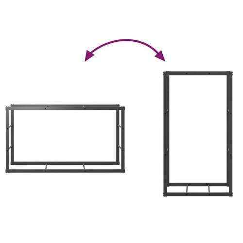 Stalak za drva crni 110x30x61 cm čelik - 110 x 30 x 61 cm Cijena