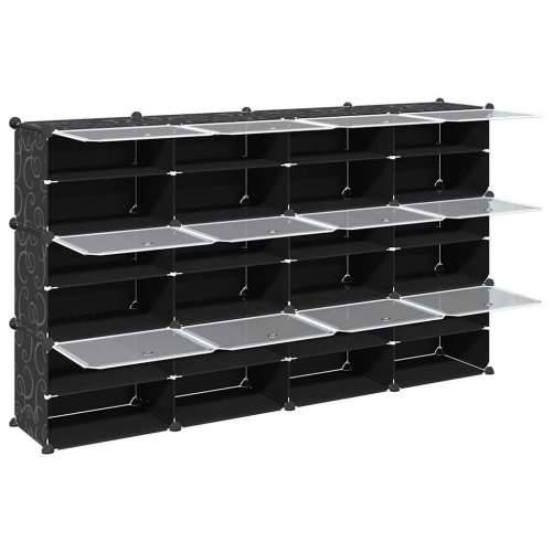 Organizator za kocke za pohranu s 12 kocki i vratima crni PP - 165.5 x 31.5 x 93.5 cm 1 Cijena