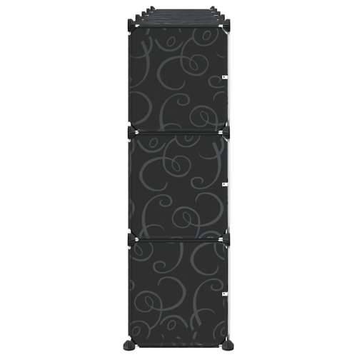 Organizator za kocke za pohranu s 12 kocki i vratima crni PP - 165.5 x 31.5 x 93.5 cm 1 Cijena