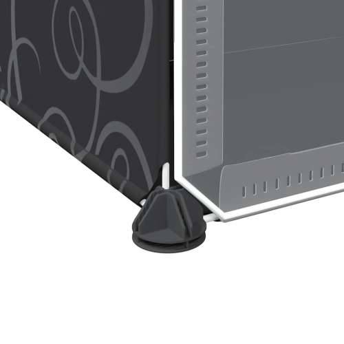 Organizator za kocke za pohranu s 12 kocki i vratima crni PP - 165.5 x 31.5 x 93.5 cm 1 Cijena