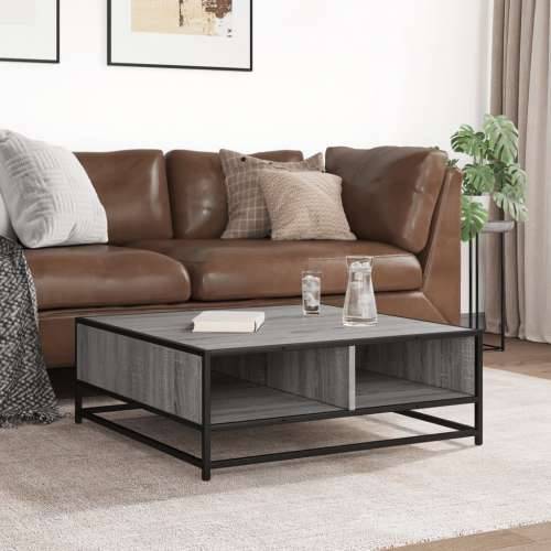Stol za kavu Sivi Sonoma 80x80x30 cm Konstruirano drvo i metal - grey sonoma and black 80 x 80 x 30 cm 1 Cijena