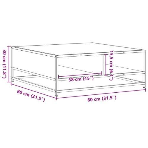 Stol za kavu Sivi Sonoma 80x80x30 cm Konstruirano drvo i metal - grey sonoma and black 80 x 80 x 30 cm 1 Cijena