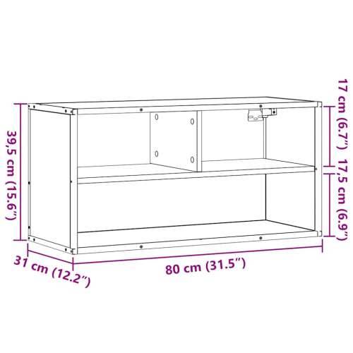 TV ormarić sivi Sonoma 80x31x39,5 cm Konstruirano drvo i metal - Sivi hrast sonoma 1 80 cm Cijena