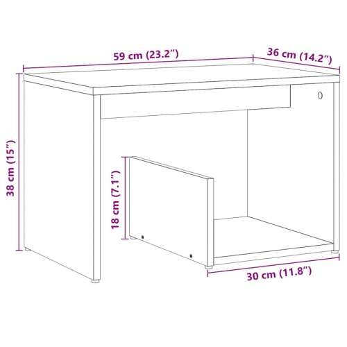 Pomoćni stol Artisan hrast 59x36x38 cm izrađeno drvo hrast artisan 1 Cijena