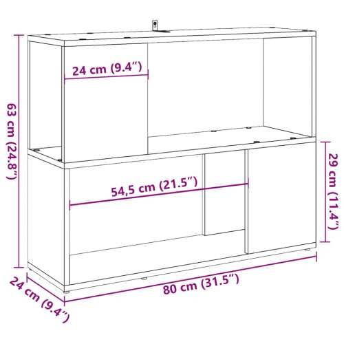 Ormarić za knjige/Paravan - Sobna pregrada Artisan hrast 80x24x63 cm - hrast artisan 1 80 x 24 x 63 cm Cijena