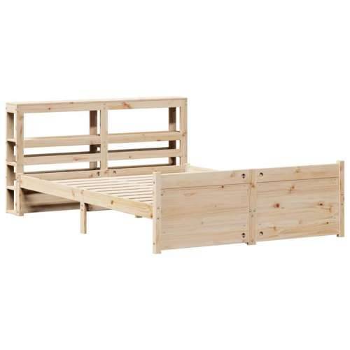 Okvir za krevet s uzglavljem 120 x 200 cm od masivne borovine Cijena