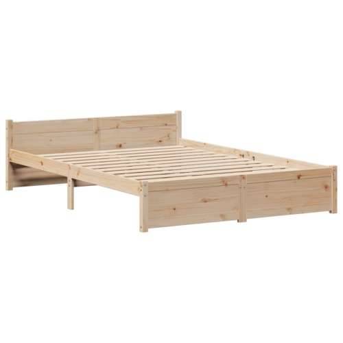 Okvir za krevet s uzglavljem 120 x 200 cm od masivne borovine Cijena