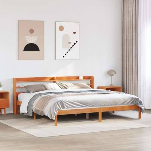 Okvir kreveta s uzglavljem voštano smeđi 180x200 cm od borovine - Voštano smeđa 180 x 200 cm Cijena