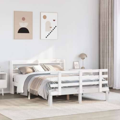 Okvir za krevet s uzglavljem bijeli 135 x 190 cm od borovine - Bijela 135 x 190 cm Cijena