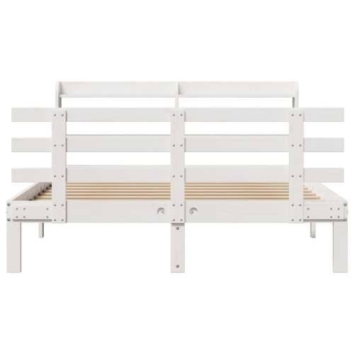 Okvir za krevet s uzglavljem bijeli 135 x 190 cm od borovine - Bijela 135 x 190 cm Cijena