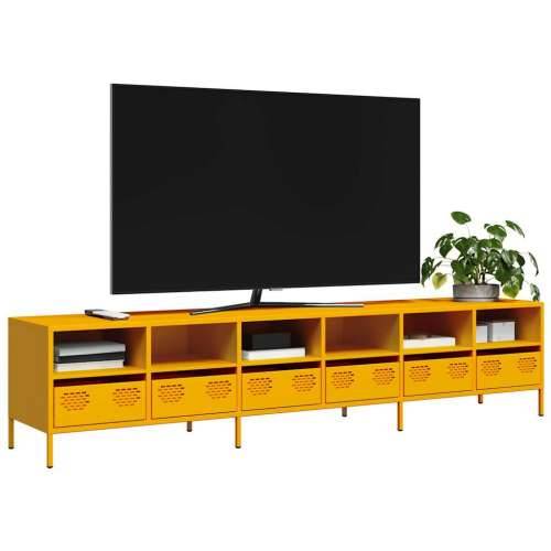 TV ormarić senf žuta 202x39x43,5 cm hladno valjani čelik - žuta boja senfa 1 202 cm Cijena