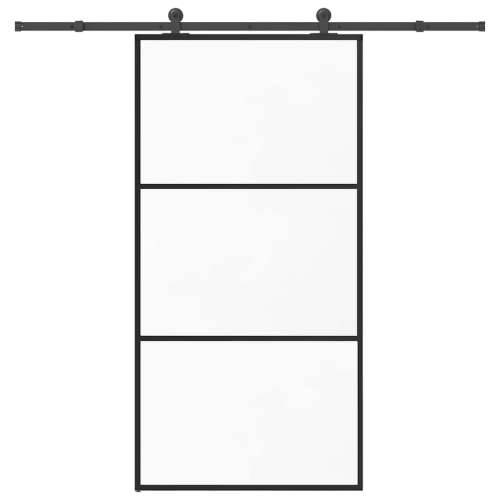 Klizna vrata s okovom 102x205 cm ESG staklo i aluminij - 102 x 205 cm (213.5 cm) 1 2 vodoravne šipke Cijena