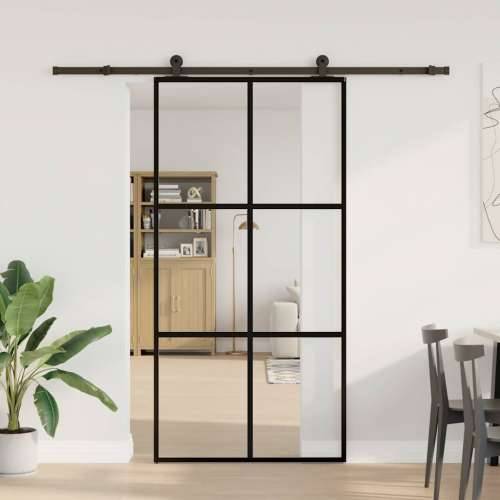 Klizna vrata s okovom 102x205 cm ESG staklo i aluminij - 102 x 205 cm (213.5 cm) 1 Rešetke 3 x 2 Cijena