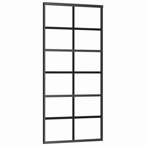 Klizna vrata s priborom 90 x 205 cm od ESG stakla i aluminija - 90 x 205 cm (213.5 cm) 1 Rešetke 6 x 2 Cijena