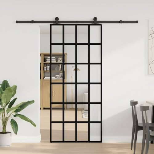 Klizna vrata s priborom 90 x 205 cm od ESG stakla i aluminija - 90 x 205 cm (213.5 cm) 1 Rešetke 6 x 4 Cijena