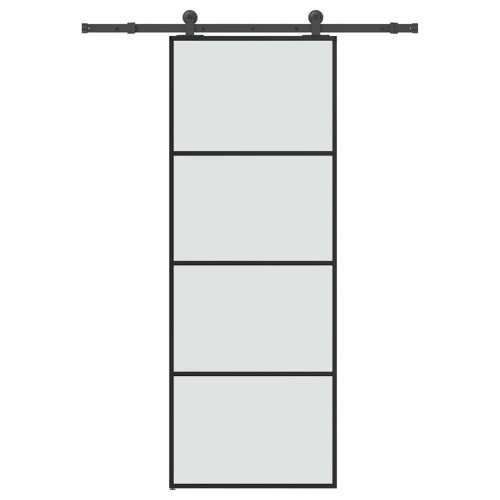 Klizna vrata s priborom 76 x 205 cm od ESG stakla i aluminija - matt 76 x 205 cm (152.5 cm) 1 Cijena