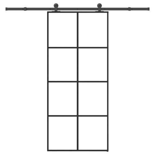 Klizna vrata s priborom 90 x 205 cm od ESG stakla i aluminija - 90 x 205 cm (213.5 cm) 1 Transparentan Cijena
