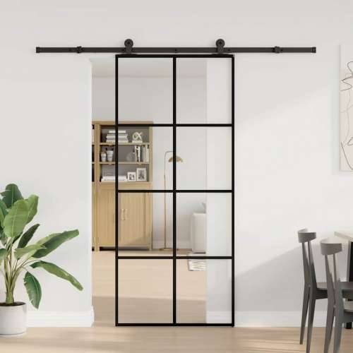 Klizna vrata s priborom 90 x 205 cm od ESG stakla i aluminija - 90 x 205 cm (213.5 cm) 1 Transparentan Cijena