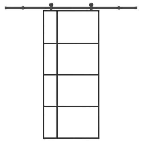 Klizna vrata s priborom 90 x 205 cm od ESG stakla i aluminija - 90 x 205 cm (213.5 cm) 1 Transparentan Cijena