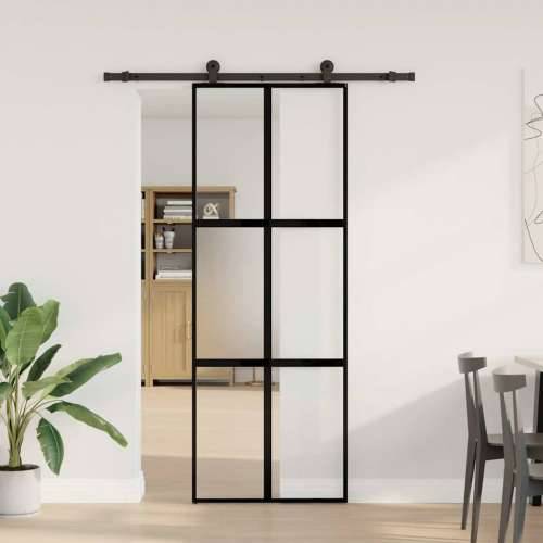 Klizna vrata s priborom 76 x 205 cm kaljeno staklo i aluminij - 76 x 205 cm (152.5 cm) 1 Rešetke 3 x 2 matt and transparent Cijena