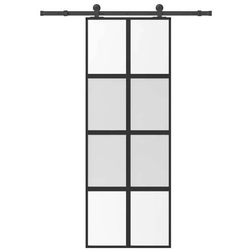 Klizna vrata s priborom 76 x 205 cm kaljeno staklo i aluminij - 76 x 205 cm (152.5 cm) 1 matt and transparent Cijena