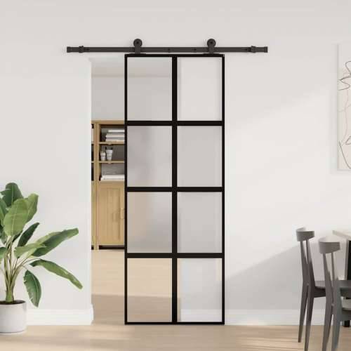 Klizna vrata s priborom 76 x 205 cm kaljeno staklo i aluminij - 76 x 205 cm (152.5 cm) 1 matt and transparent Cijena