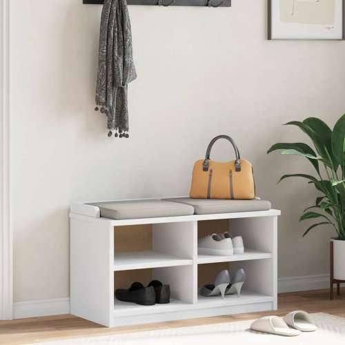 Klupa za predsoblje SANDNES 87x40x50 cm od masivne borovine - Bijela Cijena