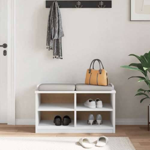 Klupa za predsoblje SANDNES 87x40x50 cm od masivne borovine - Bijela Cijena
