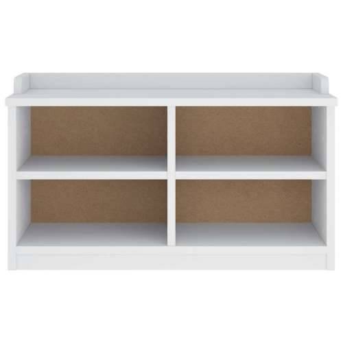 Klupa za predsoblje SANDNES 87x40x50 cm od masivne borovine - Bijela Cijena