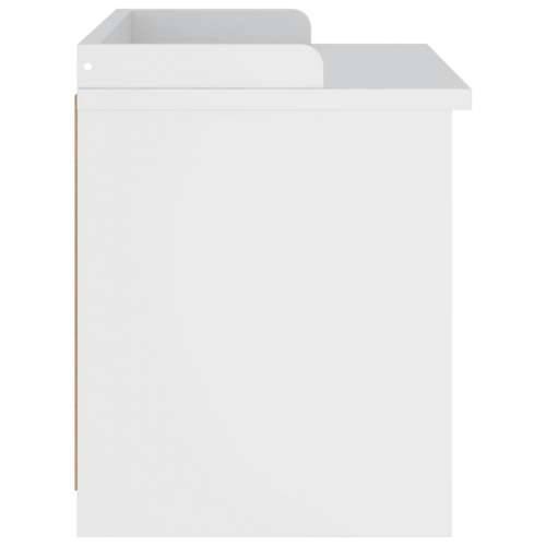 Klupa za predsoblje SANDNES 87x40x50 cm od masivne borovine - Bijela Cijena