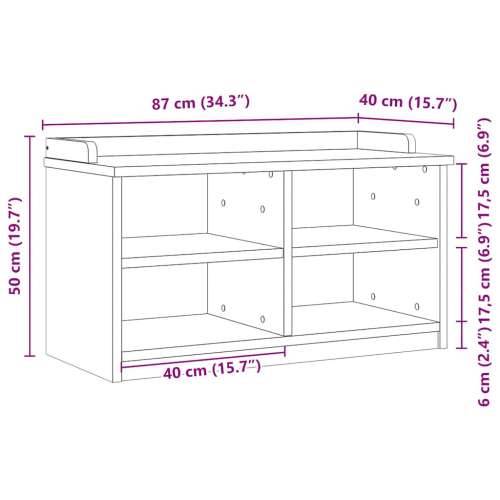 Klupa za predsoblje SANDNES 87x40x50 cm od masivne borovine - Bijela Cijena