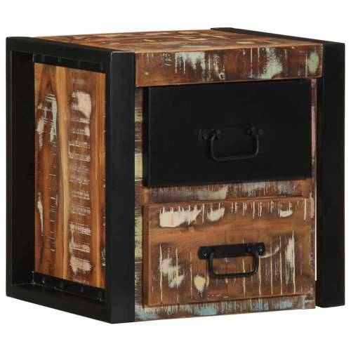 Noćni ormarić Višebojni 40x35x40 cm Obrađeno puno drvo - 1 masivno obnovljeno drvo Cijena