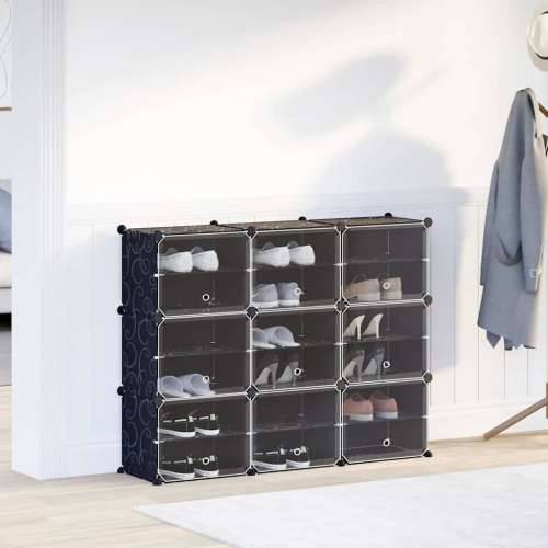 Organizator za kocke za pohranu s 9 kocki i vratima crni PP - 124.5 x 31.5 x 93 cm 1 Cijena