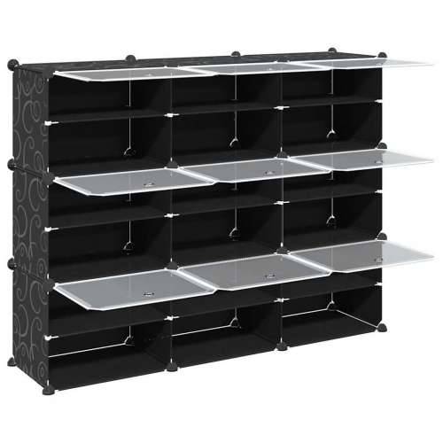 Organizator za kocke za pohranu s 9 kocki i vratima crni PP - 124.5 x 31.5 x 93 cm 1 Cijena