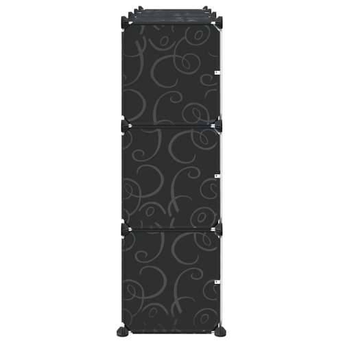 Organizator za kocke za pohranu s 9 kocki i vratima crni PP - 124.5 x 31.5 x 93 cm 1 Cijena