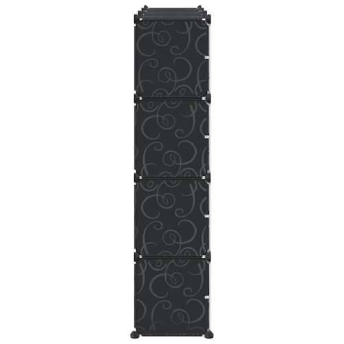 Organizator za kocke za pohranu s 12 kocki i vratima crni PP - 124.5 x 31.5 x 123.5 cm 1 Cijena