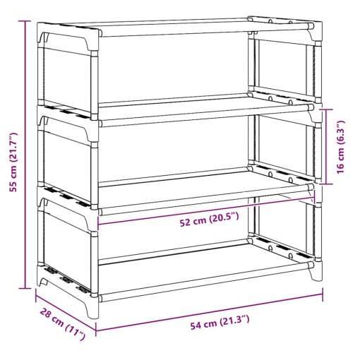 Stalak za cipele 4 razine sivi 54x28x55 cm netkana tkanina - 1 55 cm Cijena