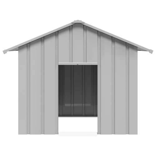 Kućica za pse s krovom 131x101x102 cm pocinčani čelik - Siva 131 x 101 x 102 cm Cijena