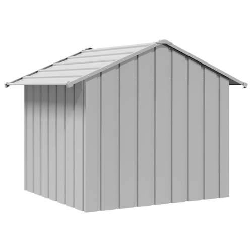 Kućica za pse s krovom 131x101x102 cm pocinčani čelik - Siva 131 x 101 x 102 cm Cijena