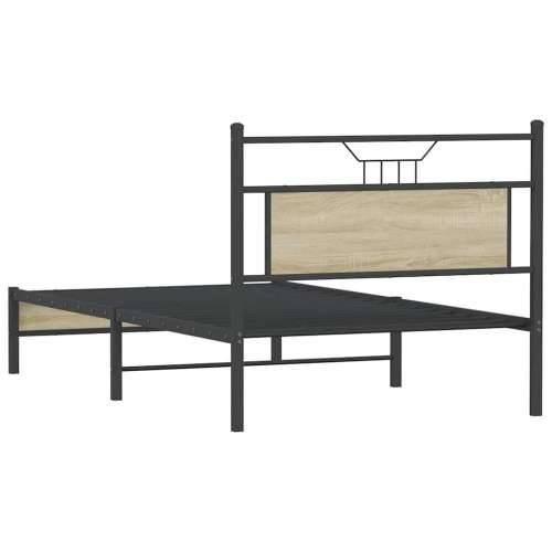 Okvir kreveta bez madraca boja hrasta sonome 100x200 cm drveni - sonoma hrast 100 x 200 cm s uzglavljem i niskim podnožjem Cijena