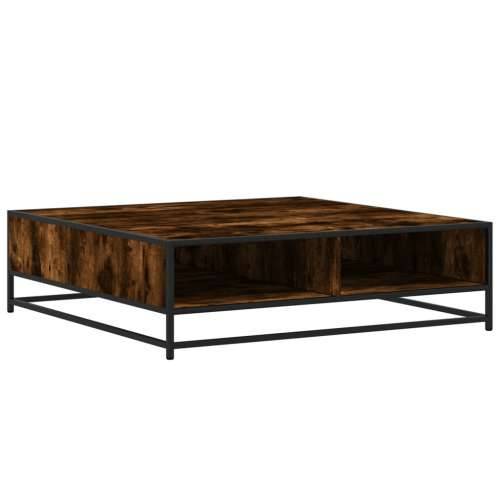 Stol za kavu dimljeni hrast konstruirano drvo i metal - smoked oak and black 100 x 100 x 30 cm 1 Cijena