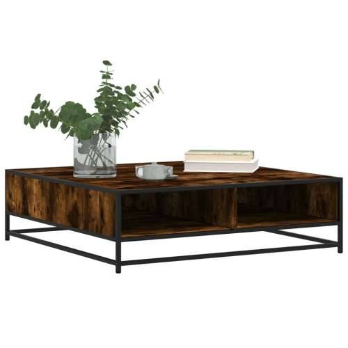 Stol za kavu dimljeni hrast konstruirano drvo i metal - smoked oak and black 100 x 100 x 30 cm 1 Cijena