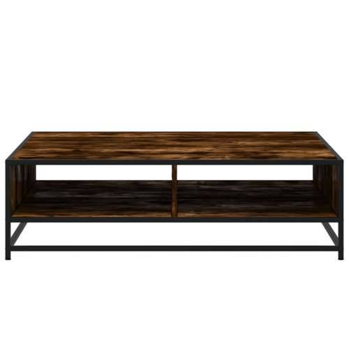 Stol za kavu dimljeni hrast konstruirano drvo i metal - smoked oak and black 100 x 100 x 30 cm 1 Cijena