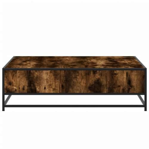 Stol za kavu dimljeni hrast konstruirano drvo i metal - smoked oak and black 100 x 100 x 30 cm 1 Cijena