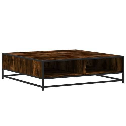 Stol za kavu dimljeni hrast konstruirano drvo i metal - smoked oak and black 100 x 100 x 30 cm 1 Cijena