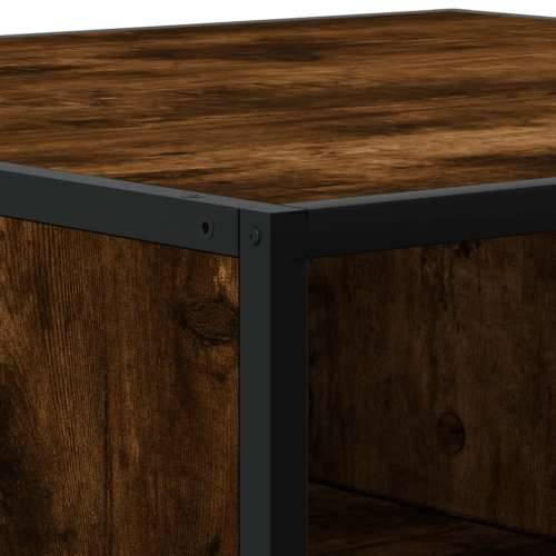 Stol za kavu dimljeni hrast konstruirano drvo i metal - smoked oak and black 100 x 100 x 30 cm 1 Cijena