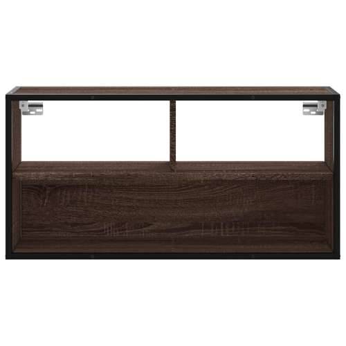 TV ormarić smeđi hrast 80x31x39,5 cm Konstruirano drvo i metal - Smeđi hrast 1 80 cm Cijena