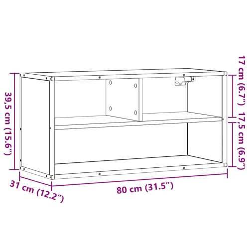 TV ormarić smeđi hrast 80x31x39,5 cm Konstruirano drvo i metal - Smeđi hrast 1 80 cm Cijena