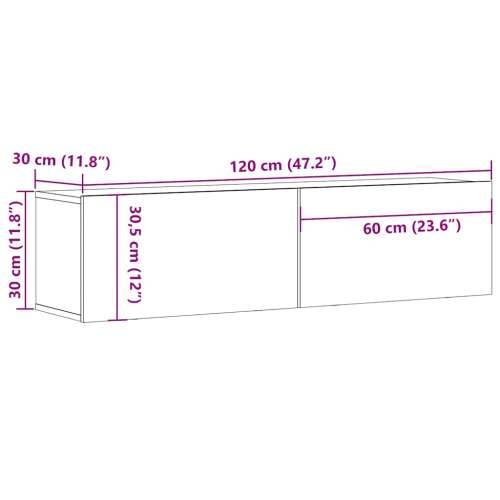Zidni TV ormarić Artisan hrast 120x30x30 cm izrađeno drvo - hrast artisan 1 120 cm Cijena