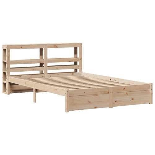 Okvir za krevet s uzglavljem 120 x 200 cm od masivne borovine - Smeđa 120 x 200 cm Cijena